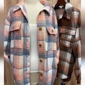Fornia Blue & Pink Plaid Long‎ Sleeve Sz. XS (XL?) Shacket